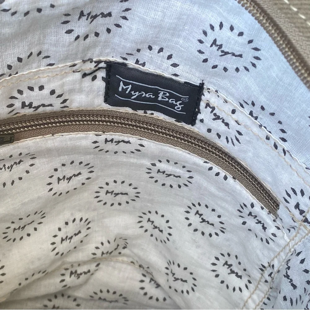 Myra Bag Women's Cerulean Shoulder Bag Upcycled Canvas‎ & Cowhide Boho Aztec